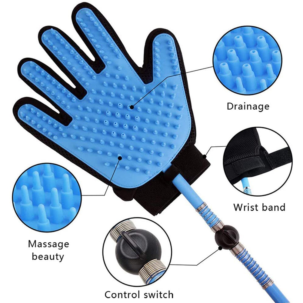 3-in-1 Pet Bathing Tool Sprayer Massage Glove and Pet Hair Remover