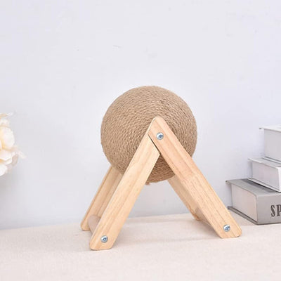 Cat Wooden Scratching Post Interactive Sisal Pet Scratching Ball