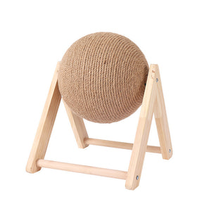 Cat Wooden Scratching Post Interactive Sisal Pet Scratching Ball