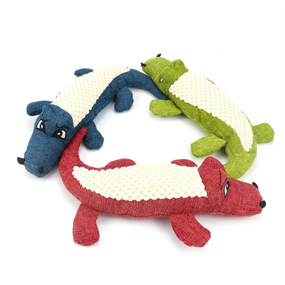 Pet Chew Toys Interactive Cartoon Plush Alligator Shape Dog Grinding Teeth Training Supplies