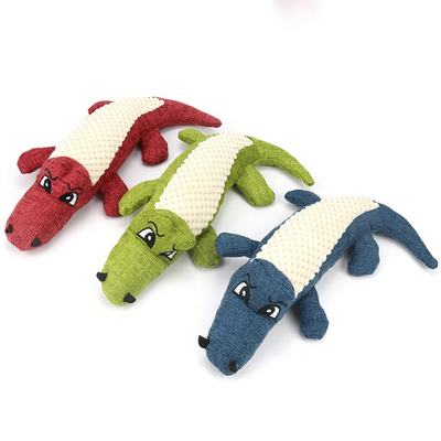 Pet Chew Toys Interactive Cartoon Plush Alligator Shape Dog Grinding Teeth Training Supplies