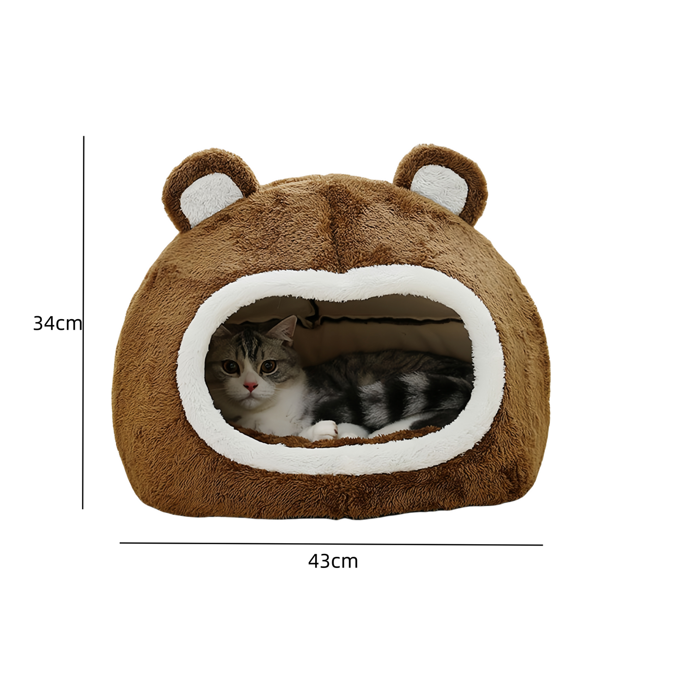 Funny Cat Bed Warm Pet House Soft Long Plush Kitten Tent Cave