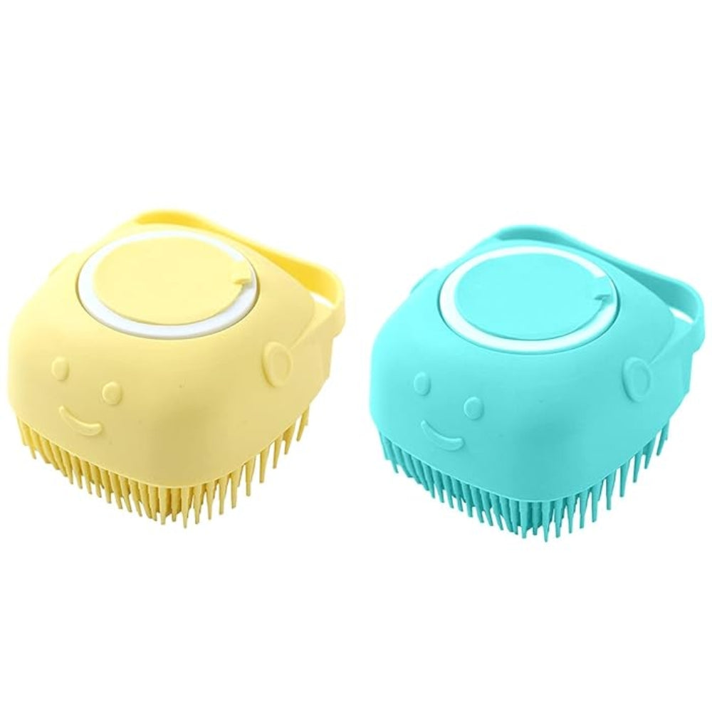 Dog Bathing Brush Pet Massage Brush Shampoo Dispenser Soft Silicone Brush