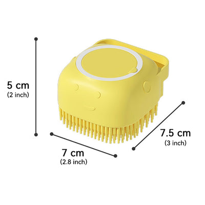 Dog Bathing Brush Pet Massage Brush Shampoo Dispenser Soft Silicone Brush