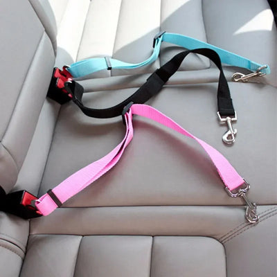 Adjustable Dog Harness with Car Seat Belt Attachment