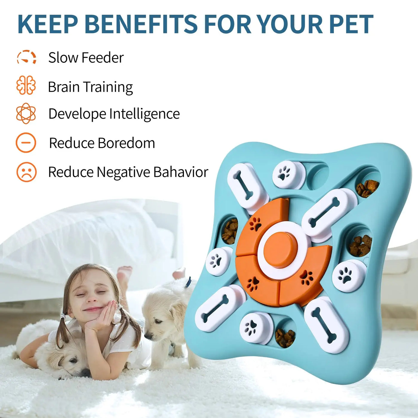 Dog Toys Slow Feeder Interactive Increase Puppy IQ Food Dispenser Slowly Eating NonSlip Bowl Pet Puzzle Cat Dogs Training Game