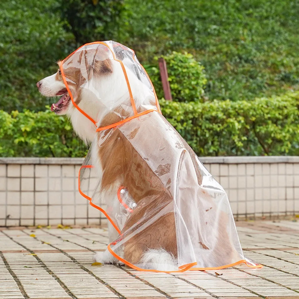 Pet Dog Raincoat Waterproof Pet Clothes Hooded Rain Jacket for Small Medium Dogs Transparent Plastic Puppy Rain Poncho Rainwear