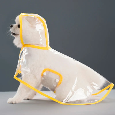 Pet Dog Raincoat Waterproof Pet Clothes Hooded Rain Jacket for Small Medium Dogs Transparent Plastic Puppy Rain Poncho Rainwear